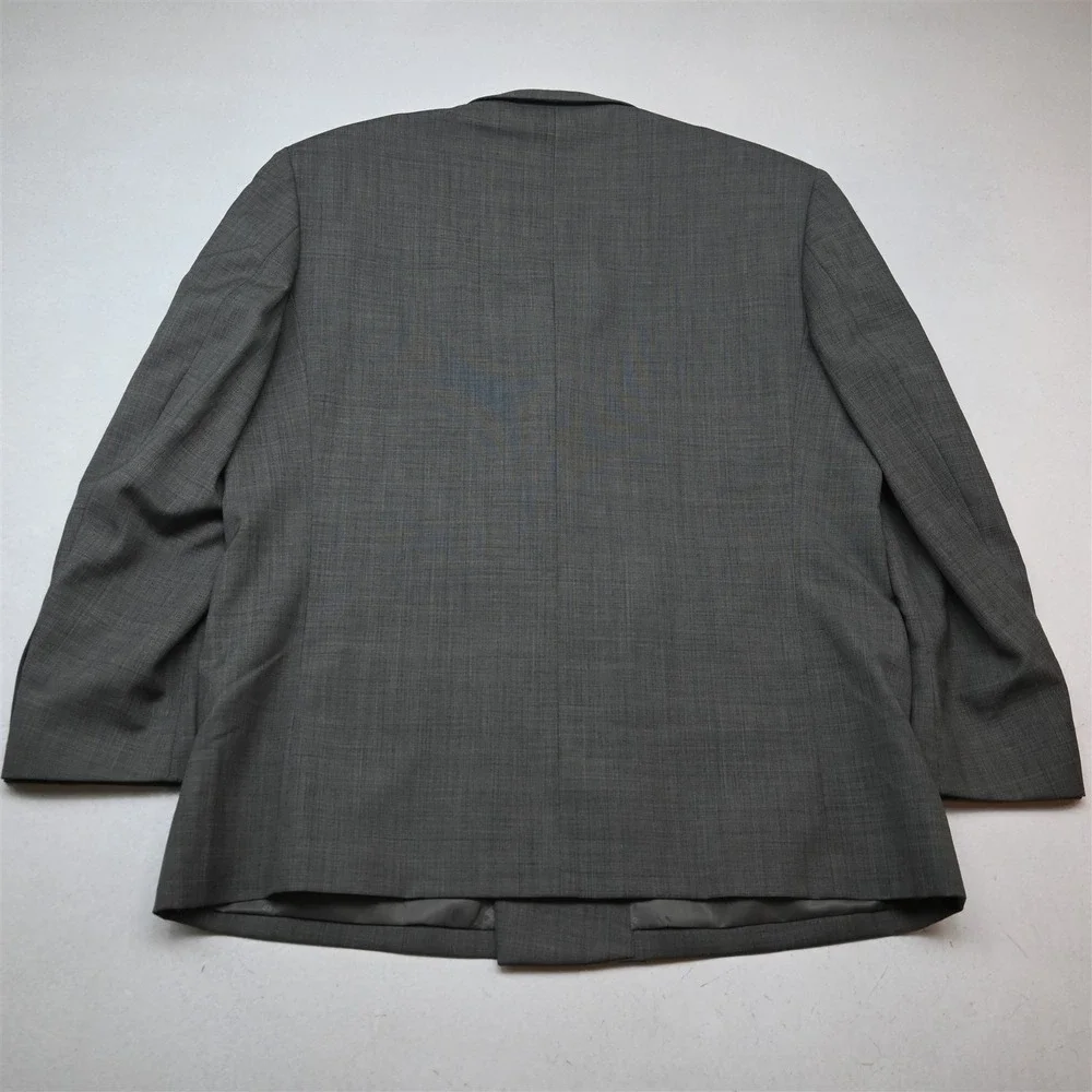 Richard Harris 46R 36x32 Gray Sharkskin Wool Double Breasted Jacket Pants Suit